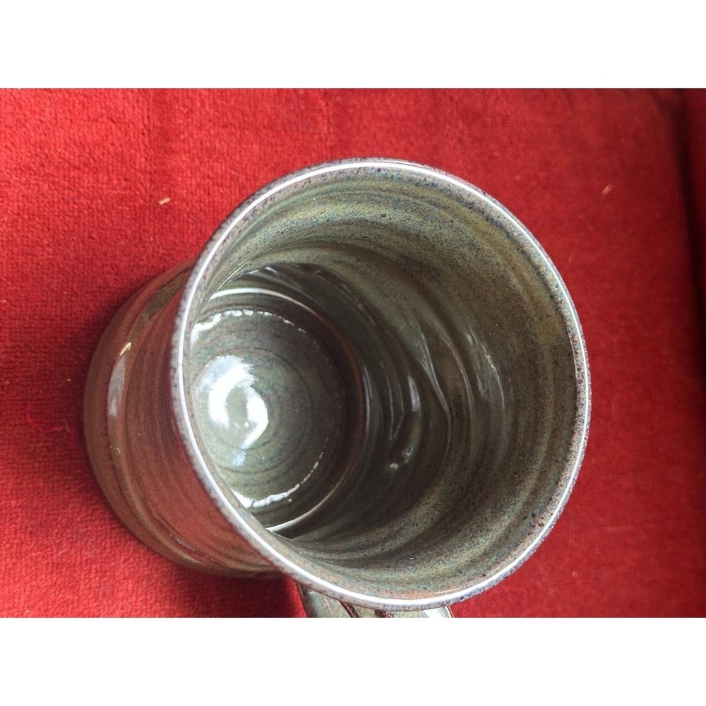 Coffee Mug Pottery Ceramic 16 oz Green Speckled - Picture 7 of 11